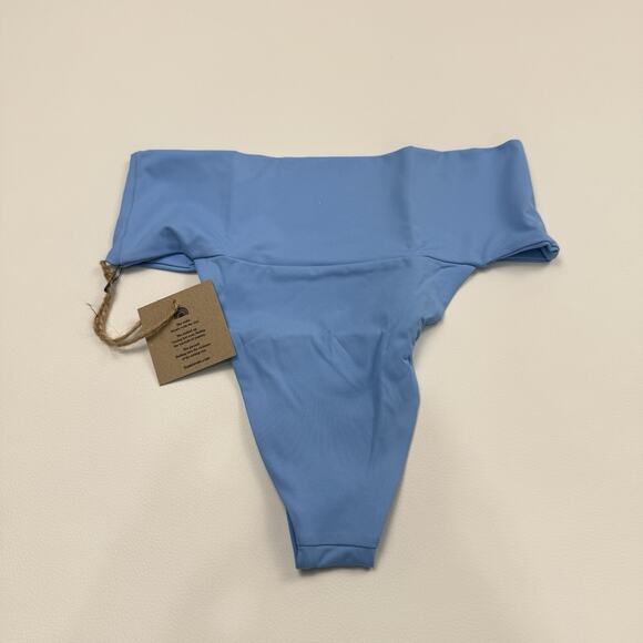 Free People x Toast Signature Banded Waist Bikini Bottom Size XS Sky Blue - Picture 2 of 7